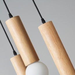 Japanische Holz Pendelleuchte 3 Lichter Hängeleuchte