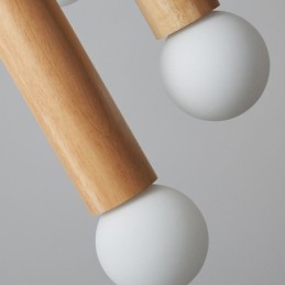 Japanische Holz Pendelleuchte 3 Lichter Hängeleuchte