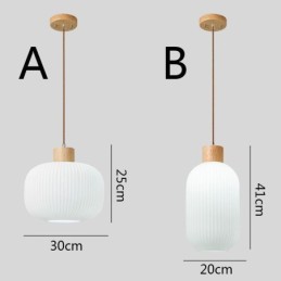 Japanische Holz Pendelleuchte Glas Laterne Hängeleuchte