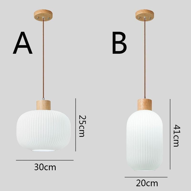 Japanische Holz Pendelleuchte Glas Laterne Hängeleuchte