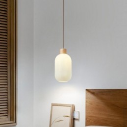 Japanische Holz Pendelleuchte Glas Laterne Hängeleuchte