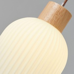 Japanische Holz Pendelleuchte Glas Laterne Hängeleuchte