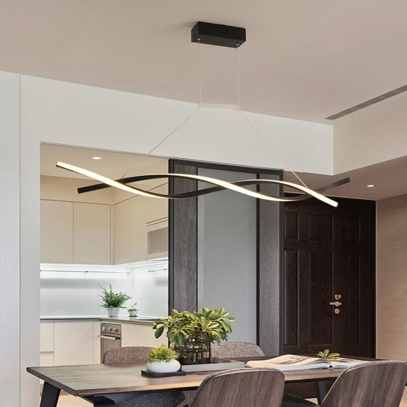Moderne Pendelleuchte Twist Design Hängelampe Esszimmer