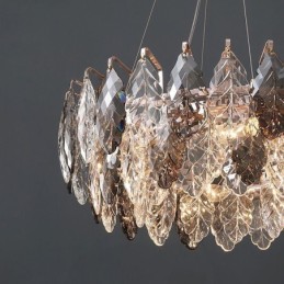 Europäische Eisen Pendelleuchte Kreative Glasblatt Kronleuchter