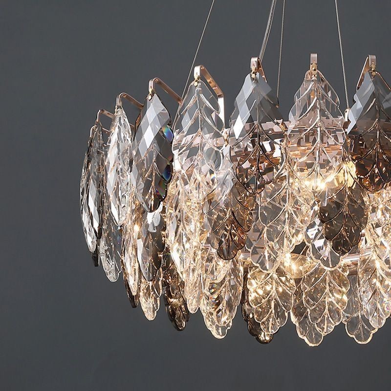 Europäische Eisen Pendelleuchte Kreative Glasblatt Kronleuchter