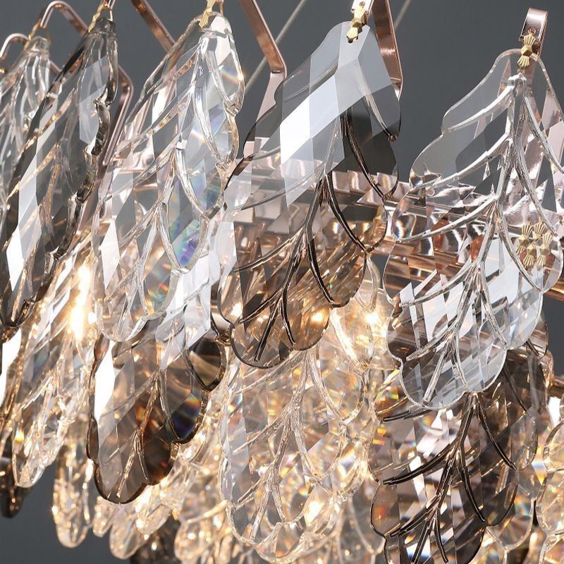 Europäische Eisen Pendelleuchte Kreative Glasblatt Kronleuchter