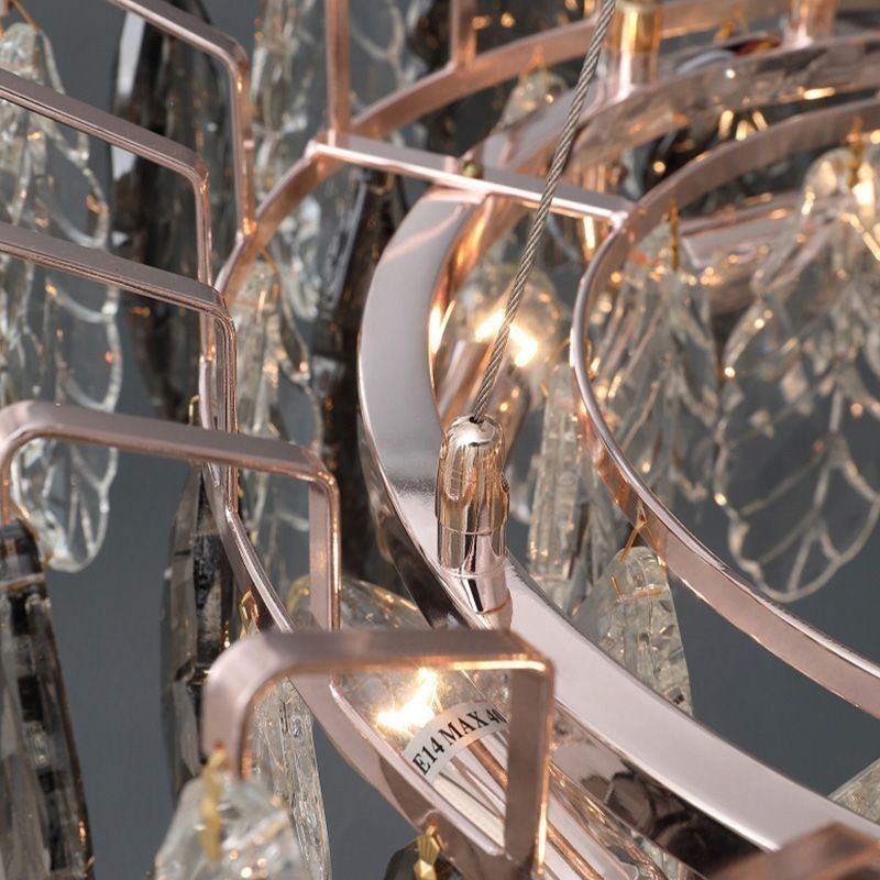 Europäische Eisen Pendelleuchte Kreative Glasblatt Kronleuchter