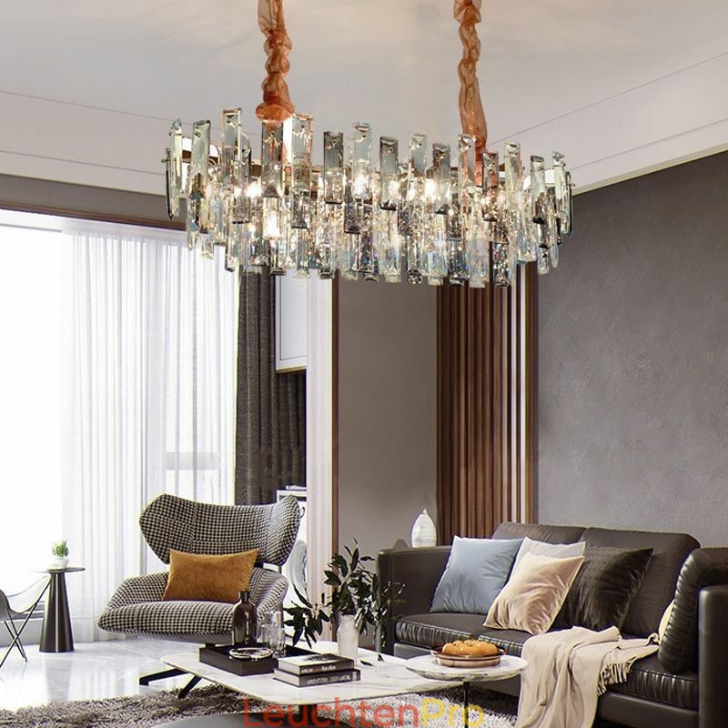 Europäische Glas Kronleuchter Licht Oval Pendelleuchten