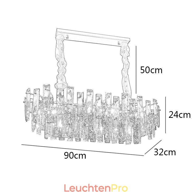 Europäische Glas Kronleuchter Licht Oval Pendelleuchten