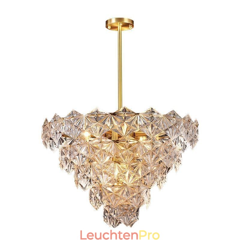 Europäische Glas Pendelleuchte Moderner Kronleuchter in Kegelform