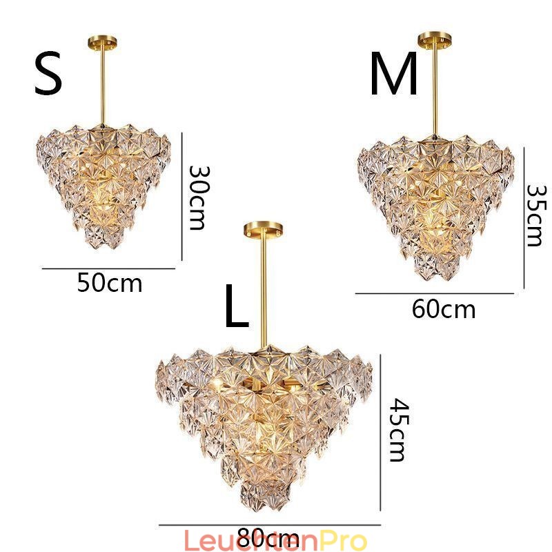 Europäische Glas Pendelleuchte Moderner Kronleuchter in Kegelform