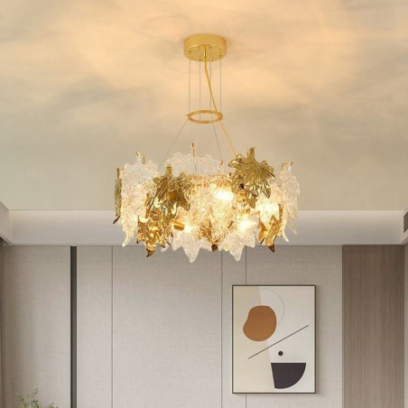 Ahornblatt Pendelleuchte Europäische Wohnkultur Glas Kronleuchter Ahornblatt Pendelleuchte Europäische Wohnkultur Glas Kronleuchter