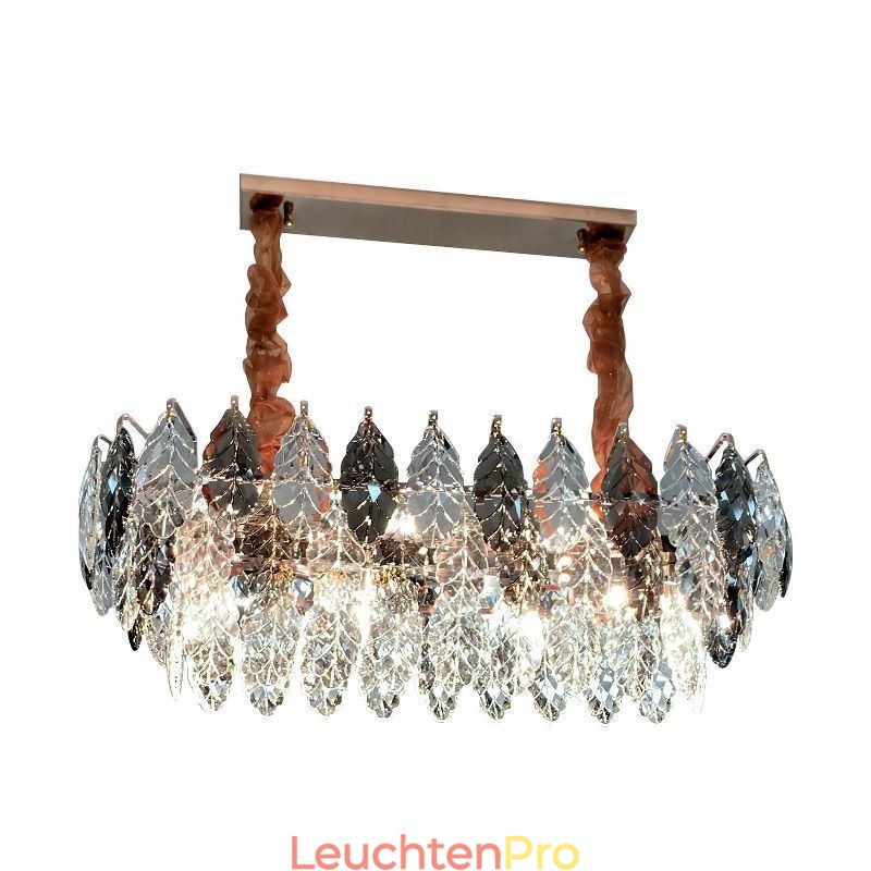 Europäische Eisen Pendelleuchte Creative Leaf Glas Kronleuchter