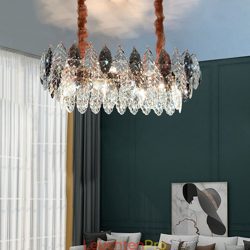 Europäische Eisen Pendelleuchte Creative Leaf Glas Kronleuchter
