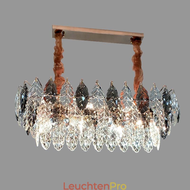 Europäische Eisen Pendelleuchte Creative Leaf Glas Kronleuchter