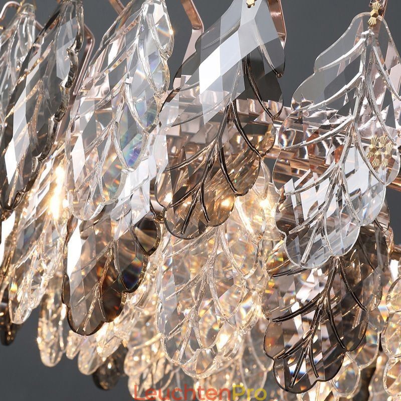 Europäische Eisen Pendelleuchte Creative Leaf Glas Kronleuchter