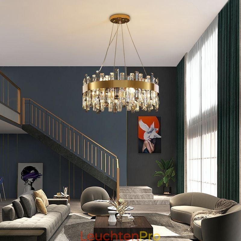 Luxus Glas Kronleuchter Europäischen Stil Pendelleuchte Wohnzimmer