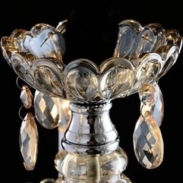 3-flammiger Kronleuchter im Palaststil aus Glas mit Kerzenbirne