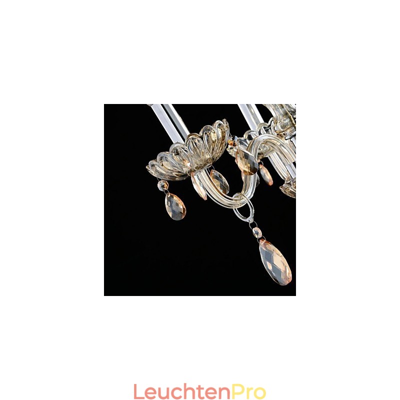 3-flammiger Kronleuchter im Palaststil aus Glas mit Kerzenbirne