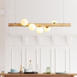 Magic Bean Pendelleuchte Holzstreifen Hängelampe