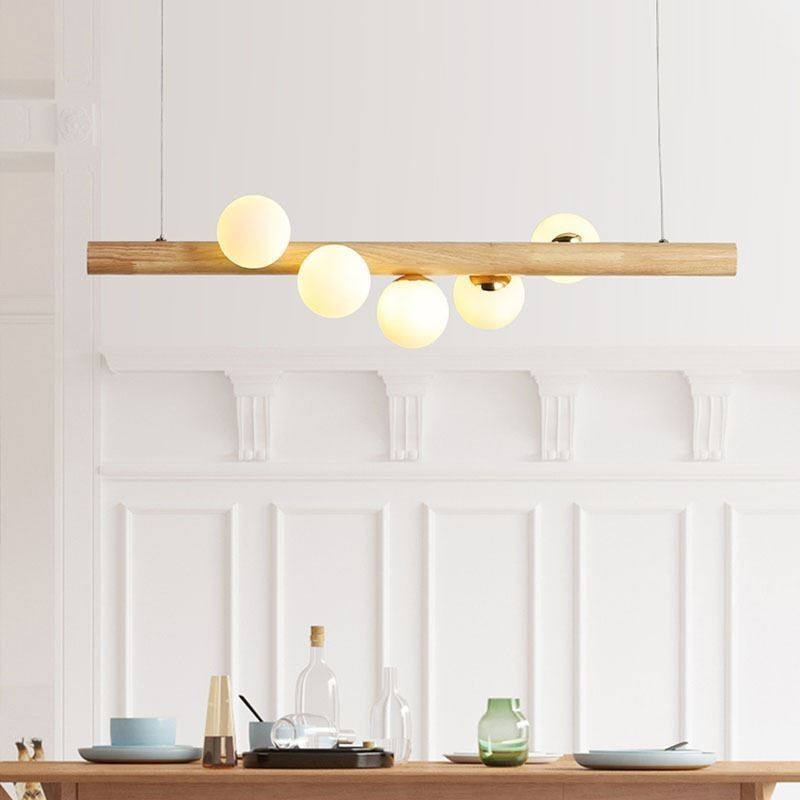 Magic Bean Pendelleuchte Holzstreifen Hängelampe