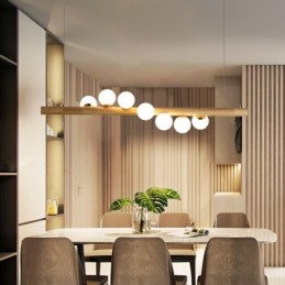 Magic Bean Pendelleuchte Holzstreifen Hängelampe