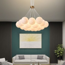 Mondblasen-Kronleuchter, moderne 3D-Druckkugeln, Pendelleuchte