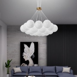 Mondblasen-Kronleuchter, moderne 3D-Druckkugeln, Pendelleuchte