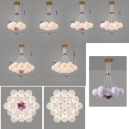 Mondblasen-Kronleuchter, moderne 3D-Druckkugeln, Pendelleuchte