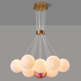 Mondblasen-Kronleuchter, moderne 3D-Druckkugeln, Pendelleuchte