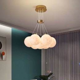 Mondblasen-Kronleuchter, moderne 3D-Druckkugeln, Pendelleuchte