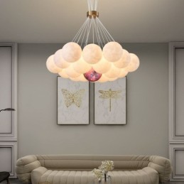 Mondblasen-Kronleuchter, moderne 3D-Druckkugeln, Pendelleuchte