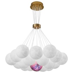Mondblasen-Kronleuchter, moderne 3D-Druckkugeln, Pendelleuchte