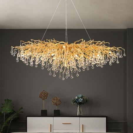 Luxus Kristall Kronleuchter Gold Moderne Decke Hängen Lampe Esszimmer Luxus Kristall Kronleuchter Gold Moderne Decke Hängen Lampe Esszimmer