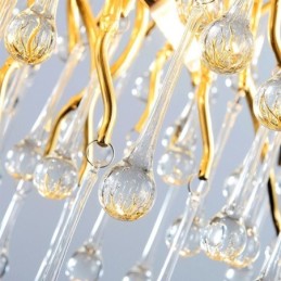 Luxus Kristall Kronleuchter Gold Moderne Decke Hängen Lampe Esszimmer