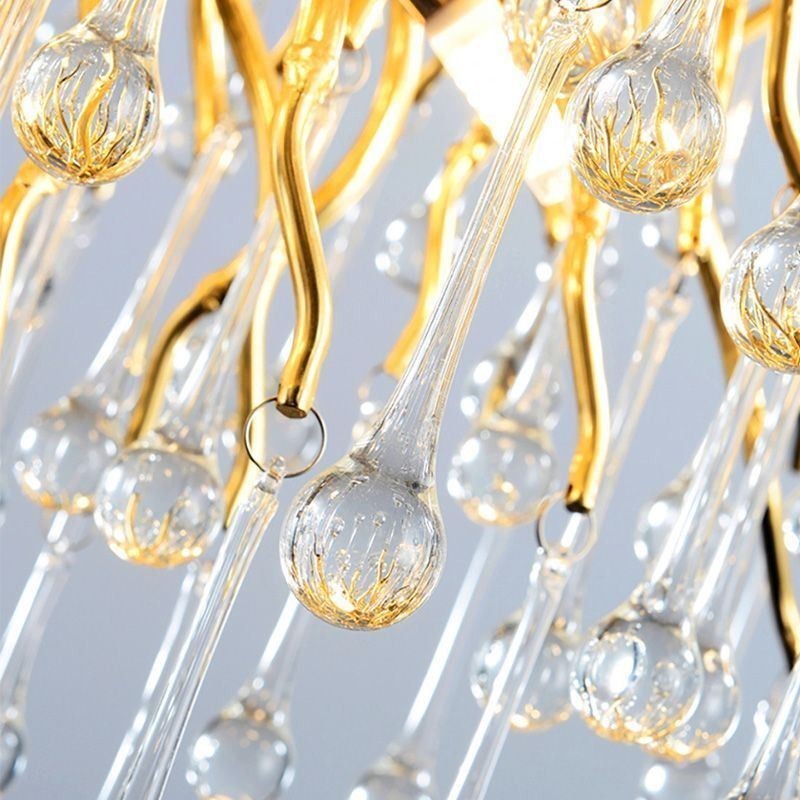 Luxus Kristall Kronleuchter Gold Moderne Decke Hängen Lampe Esszimmer