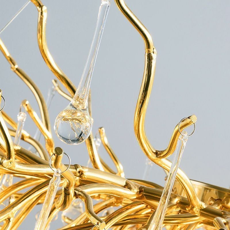 Luxus Kristall Kronleuchter Gold Moderne Decke Hängen Lampe Esszimmer