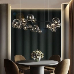 Moderne kreative Metall Kronleuchter transparente Glas Bubble Lampe