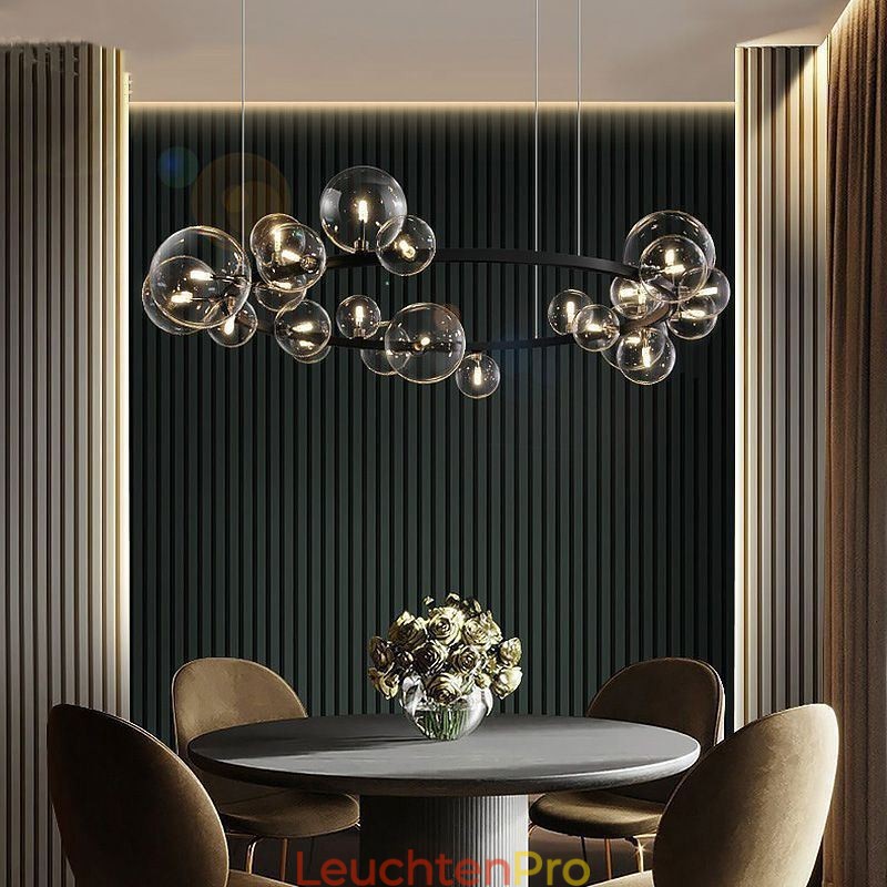 Moderne kreative Metall Kronleuchter transparente Glas Bubble Lampe
