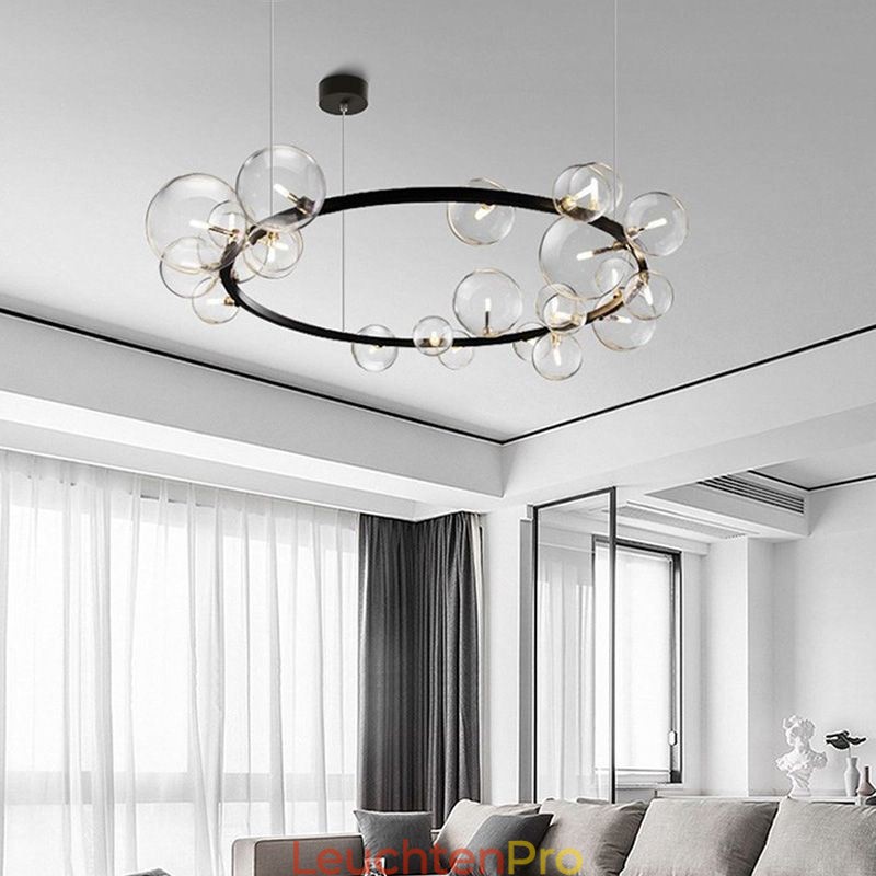 Moderne kreative Metall Kronleuchter transparente Glas Bubble Lampe