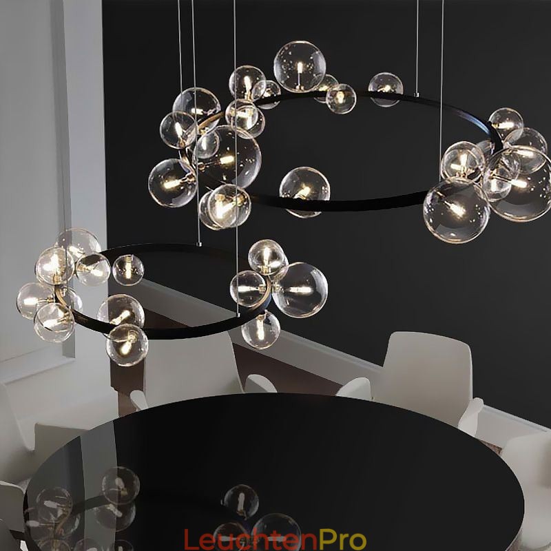 Moderne kreative Metall Kronleuchter transparente Glas Bubble Lampe