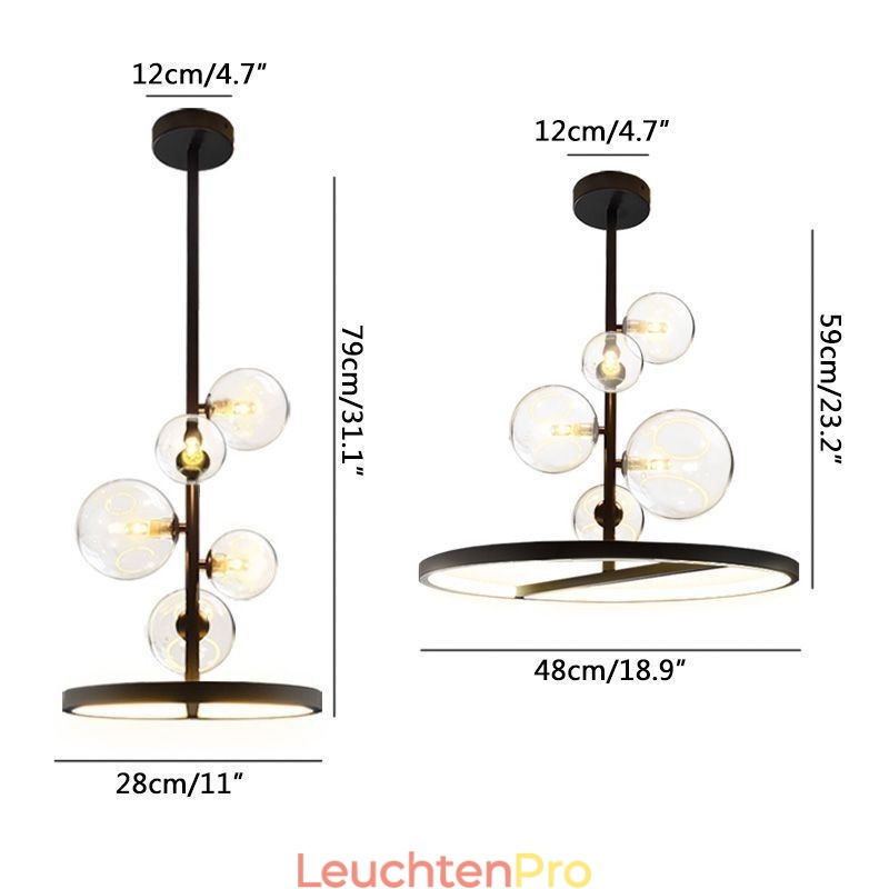 Moderne Hängeleuchten Leuchte Kronleuchter Glas Blase Pendelleuchte