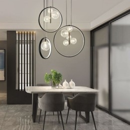 Nordic Anhänger Licht Glas Blasen Kreis Kronleuchter Moderne Salon Lampe