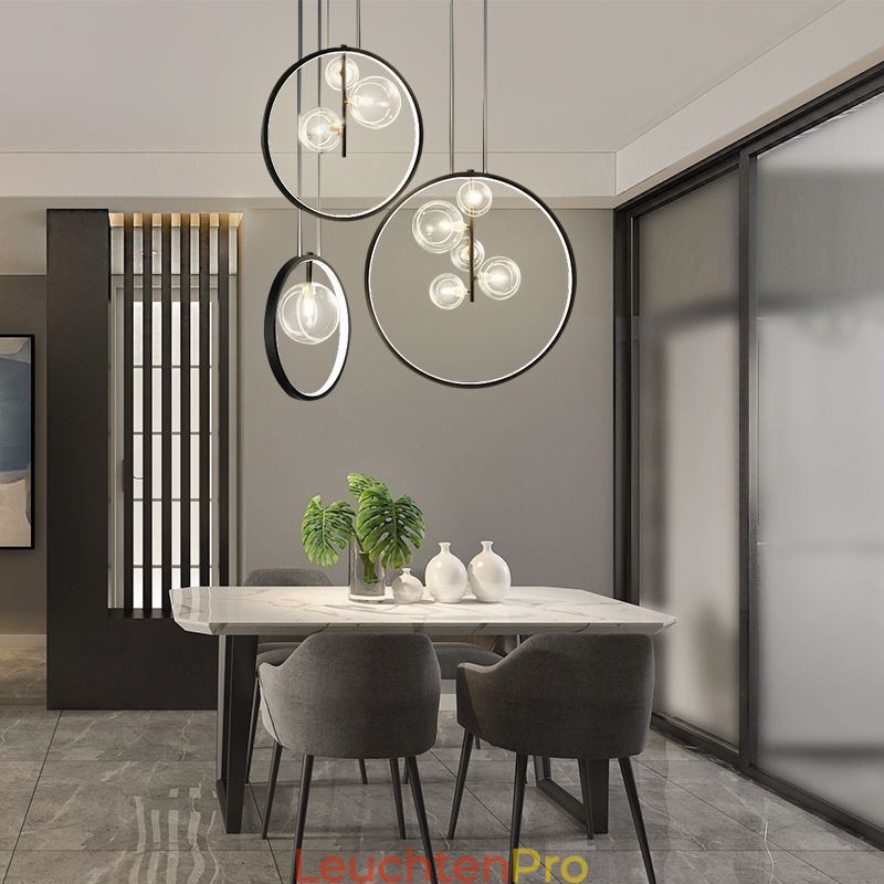 Nordic Anhänger Licht Glas Blasen Kreis Kronleuchter Moderne Salon Lampe