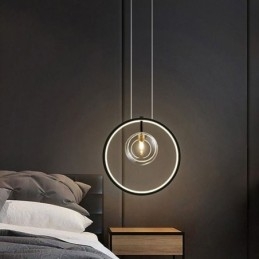 Nordic Anhänger Licht Glas Blasen Kreis Kronleuchter Moderne Salon Lampe