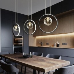 Nordic Anhänger Licht Glas Blasen Kreis Kronleuchter Moderne Salon Lampe