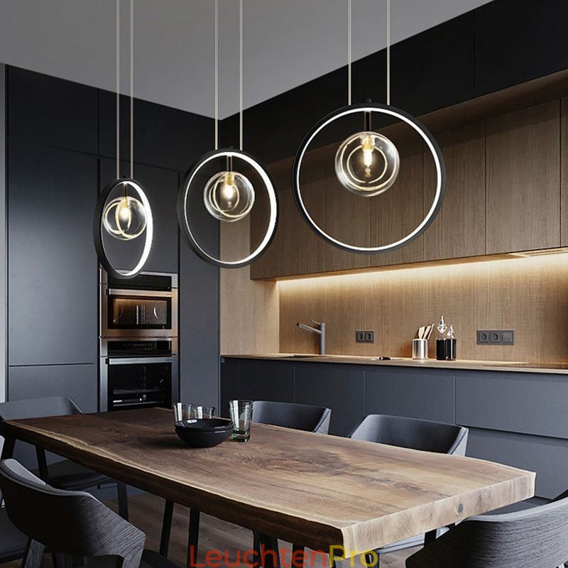 Nordic Anhänger Licht Glas Blasen Kreis Kronleuchter Moderne Salon Lampe
