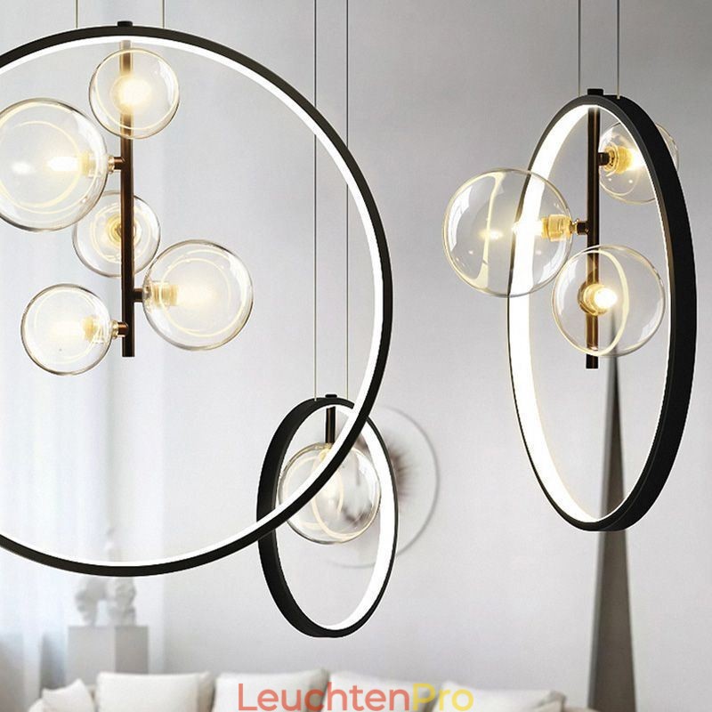 Nordic Anhänger Licht Glas Blasen Kreis Kronleuchter Moderne Salon Lampe