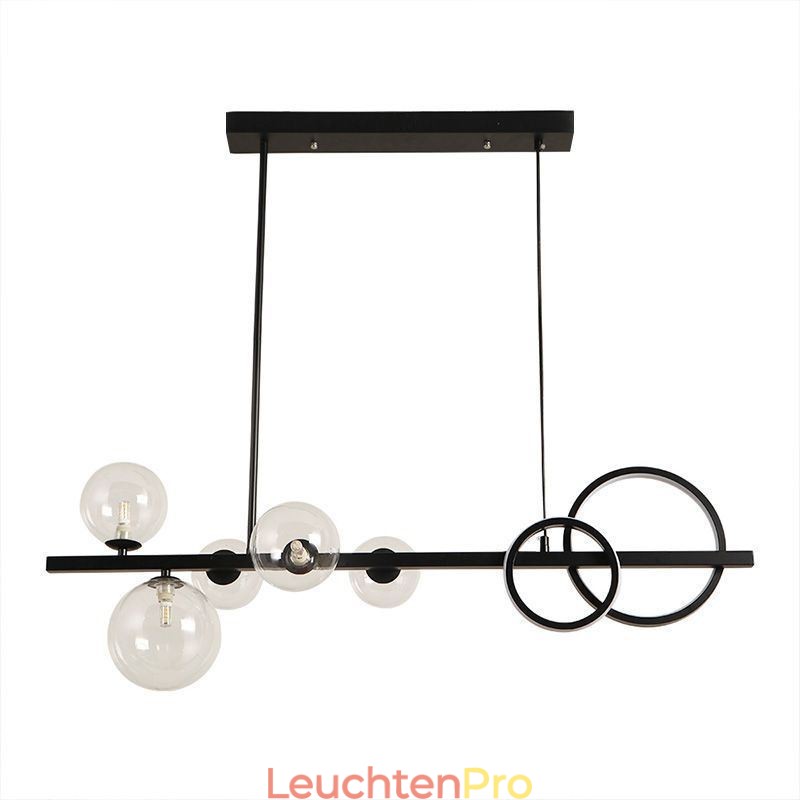 Moderne Glas Bubble Pendelleuchte Schwarz Lange Halterung Lampen