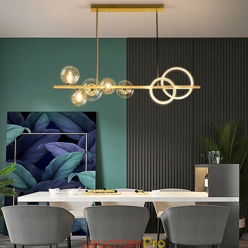 Moderne Glas Bubble Pendelleuchte Schwarz Lange Halterung Lampen